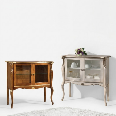 Klassesch Luxus Vitrine Wunnzëmmer Holz Miwwelen Vitrinn Design Miwwelen