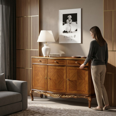 Klassesch brong Wunnzëmmermébel héichwäerteg Sideboard Kommod Sideboards