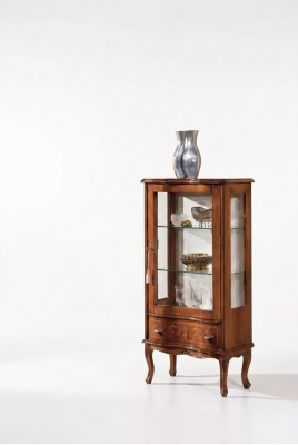 Klassesch Holzglasvitrin Luxus Wunnzëmmer Designer Glasvitrin Miwwelen