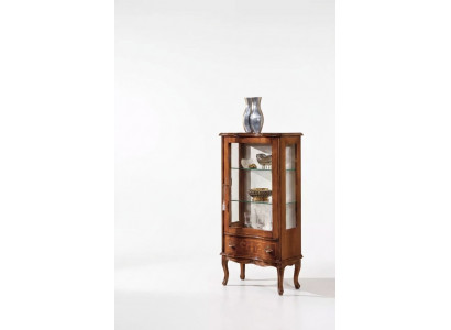 Klassesch Holzglasvitrin Luxus Wunnzëmmer Designer Glasvitrin Miwwelen