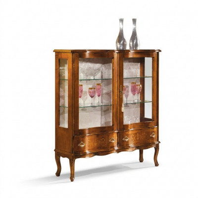Glas Luxus Braun Holz Vitrin Exklusiv Wunnzëmmer Miwwel Neit