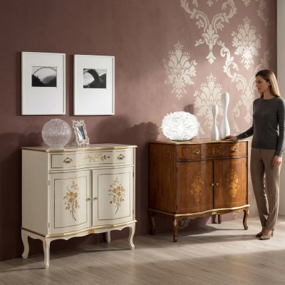 Luxuriéist wäisst Sideboard mat Schiefenmobilier Holzschaf Lampe Luuchten