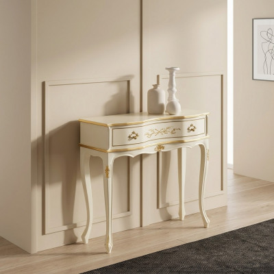 Klassesche wäisse Konsolsdësch Niewedësch Holzmöbel Schlofzëmmer Design