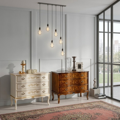 Exklusiv luxuriéis nei Kommode aus brongem Holz fir d’Wunnzëmmer