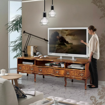 Fernsehschaf Konsol klassecht Holzmiwwel Design RTV Stänner Miwwelen Kommoden