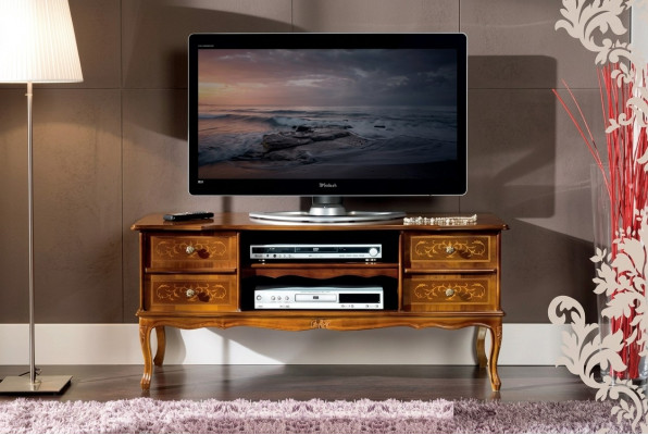 Klassesch Braun rtv Luxus TV Schaf Lowboard Tiräng Holzmiwwel