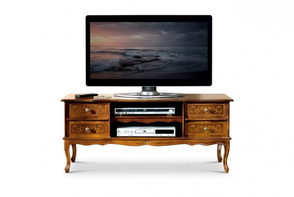 Klassesch Braun rtv Luxus TV Schaf Lowboard Tiräng Holzmiwwel