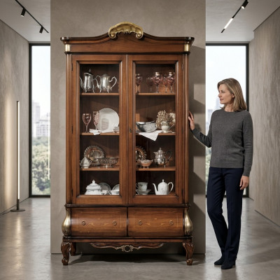 Luxus Vitrin Aussergewéinlech Miwwelen Schaf Vitrinen Glas Holz Schief Nei
