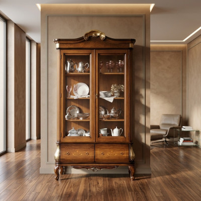Luxus Vitrin Aussergewéinlech Miwwelen Schaf Vitrinen Glas Holz Schief Nei