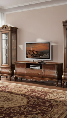 Brongt TV-Regal RTV-Sideboard Wunnzëmmer Miwwelen Holz Stee Kummerdéier