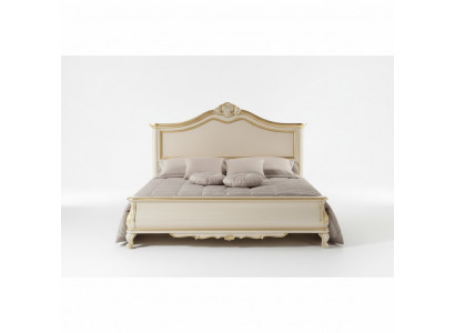 Holz Duebelbett Luxus Design Schlofzëmmermiwwelen Klassesch Beige