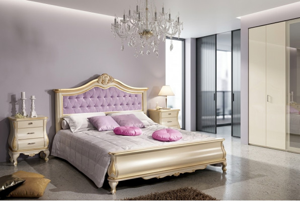 Bettdesign Luxuriéis Chesterfield Duebelbett fir Schlofzëmmer Holzmobiliär Bett