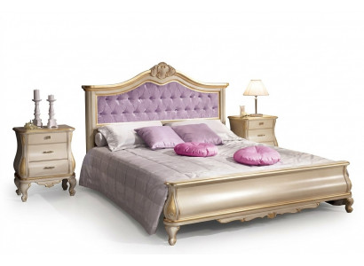 Bettdesign Luxuriéis Chesterfield Duebelbett fir Schlofzëmmer Holzmobiliär Bett