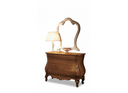 Schlofzëmmer Kommode mat Spigel Luxus klassesch Miwwelen Set 2tlg Holz