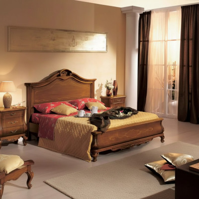 Holz-Doppelbett am klassesche Stil Luxuriéis Schlofzëmmer Design Better