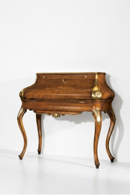 Design Luxus Braun Konsolendësch Schlofkummer Miwwelen Schminktisch Holz