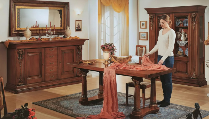Iesszëmmer Set Iessdësch Kommode Vitrinn Spigel Luxus Klassesch Miwwelen