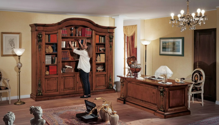 Klassesch brong Bicherréck Büro Miwwelen Regaler Design Regal Schaf