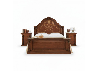 Schlofzëmmer Bett Holz 160x200 Better Braun Duebelbett Miwwelen