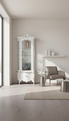 Luxuriéis Holzschief Deisignschief a wäiss italienescht Miwwel Regal