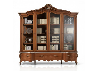 Klassesche Luxus Bicherregal Massivholz Miwwelen Vitrine Regalschaf Schaf
