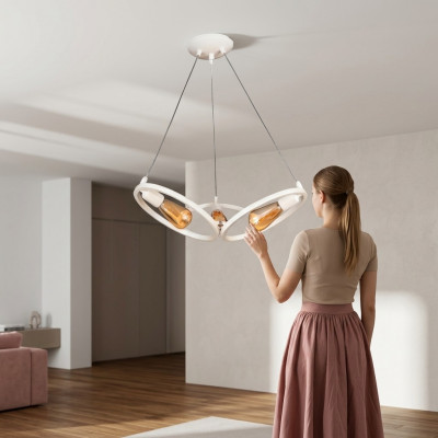 Plafongslüster Lüster Kronluchter Plafongslamp Lämp Modern Wäiss Nei