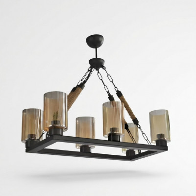 Lüster Plafonnière Kronleuchter Plafonslamp Luuchten Glas Schwaarz
