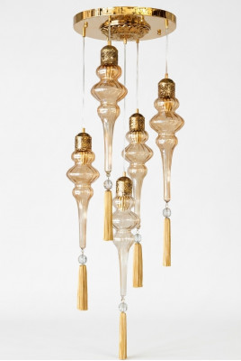 Lüster Ronnplafongslampe Krounluucht Plafongslampe Luuchten Glas Gold