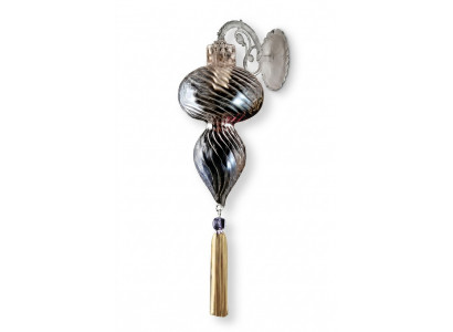 Wandlampe Wandluuchten Wandluucht Lüster Wand Luuchten Sëlwer Glas Konscht