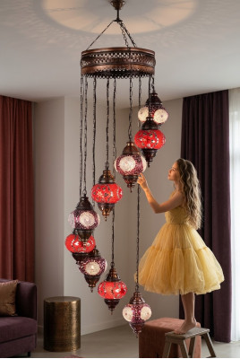 Luster Plafonnière Kräizlüchter Plafonnluucht Luuchten Glas 45x145cm