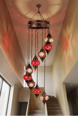 Luster Plafonnière Kräizlüchter Plafonnluucht Luuchten Glas 45x145cm