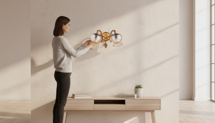 Wandluucht Wandlamp Wandluuchten Konscht Lüster Wand Luuchten Gold Glas