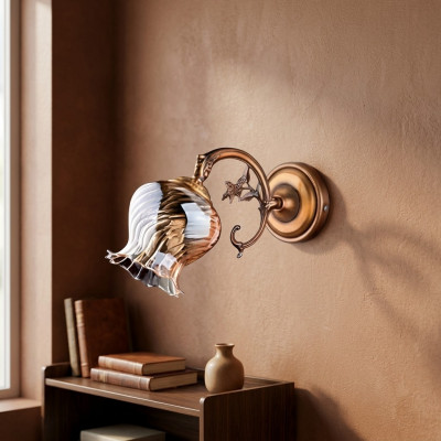 Lüster Wandlampe Wandleuchten Art Wandleuchter Wand Luuchten Gold Glas