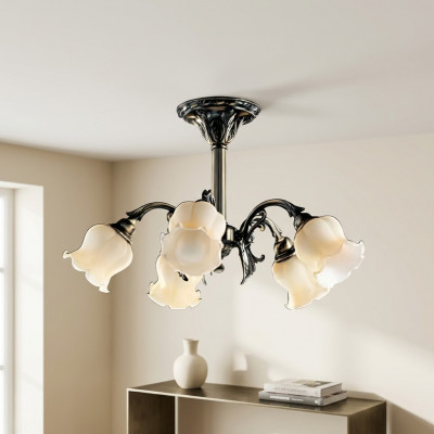 Plafonnière Lüster Kronleuchter Plafonnelamp Luuchten Glas Gro Beige