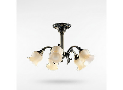 Plafonnière Lüster Kronleuchter Plafonnelamp Luuchten Glas Gro Beige