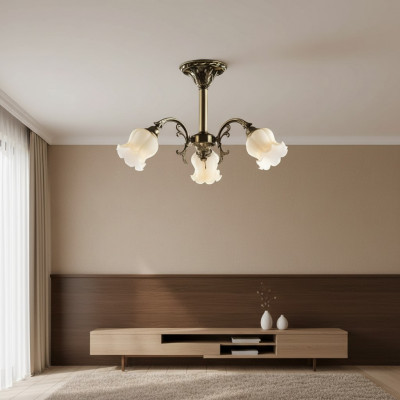 Plafongsliichter Blummen Lüster Kronleuchter Plafongslampe Lampe Glas Grom.