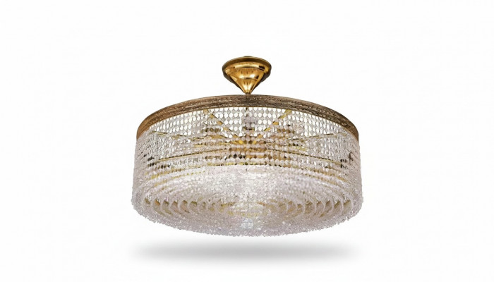 Luxus Plafongsliichter Lüster Lustere Plafongslampe Gold Kristall Lampe
