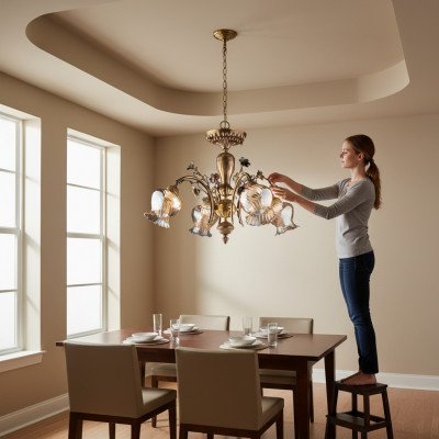 Plafonnière Blummen Lüster Krounliichter Plafongslampe Lampe Glas Braun