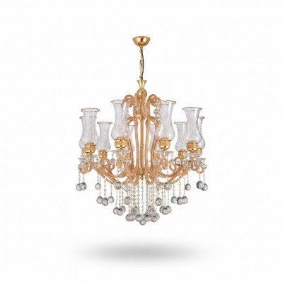 Luxus Plafongslüster Krounelüster Plafongslamp Kristall Gold Lamp