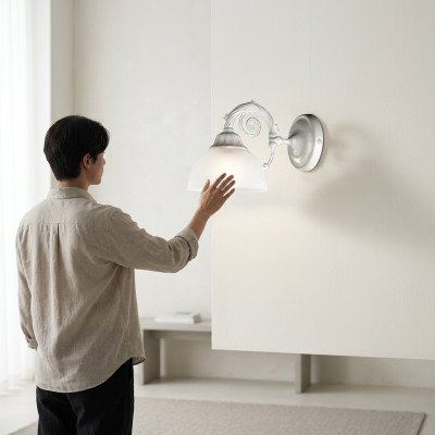 Wandluucht Wandlampe Wandluuchten Konscht Lüster Wand Luuchten Wäiss Glas