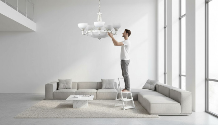 Plafonnière Luster Kronleuchter Plafondslampe Wäiss Glas Luuchten 70x77cm