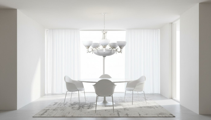 Plafonnière Luster Kronleuchter Plafondslampe Wäiss Glas Luuchten 70x77cm