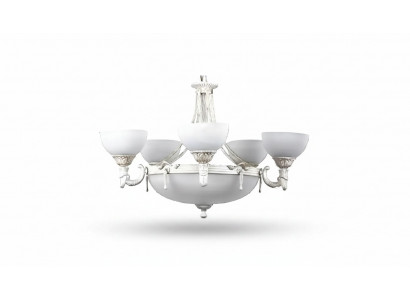 Plafonnière Luster Kronleuchter Plafondslampe Wäiss Glas Luuchten 70x77cm