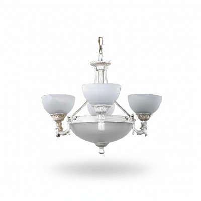 Krouneluchter Plafongsliichter Lüster Modern Plafongslamp Wäiss Glas Luuchten