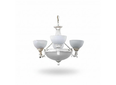 Krouneluchter Plafongsliichter Lüster Modern Plafongslamp Wäiss Glas Luuchten