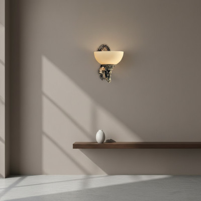 Wandslomp Wandluuchten Wandluucht Lüster Wandslomp Beige Glas Gold