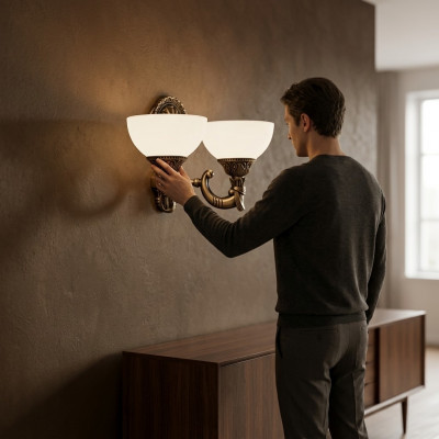Wandlampe Wandluuchten Konscht Wandluucht Lüster Wandluuchten Wäiss Glas