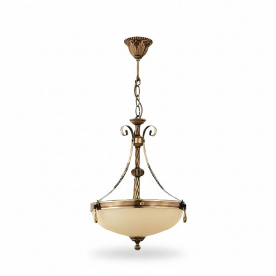Lüster Plafongslampe Luucht Plafongslampe Kronleuchter Glas Beige Konscht