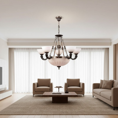 Plafongslicht Lampe Wäiss Plafongslampe Lanter Luuster Krounluucht Glas Konschthandwierk