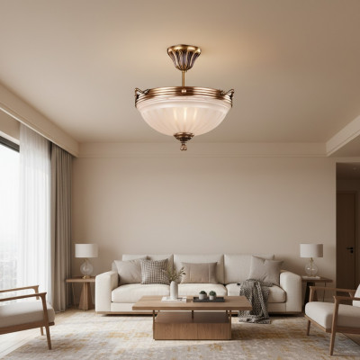Plafongsbeliichtung Lämp Beige Plafongslamp Lüster Kronluucht Glas Konscht